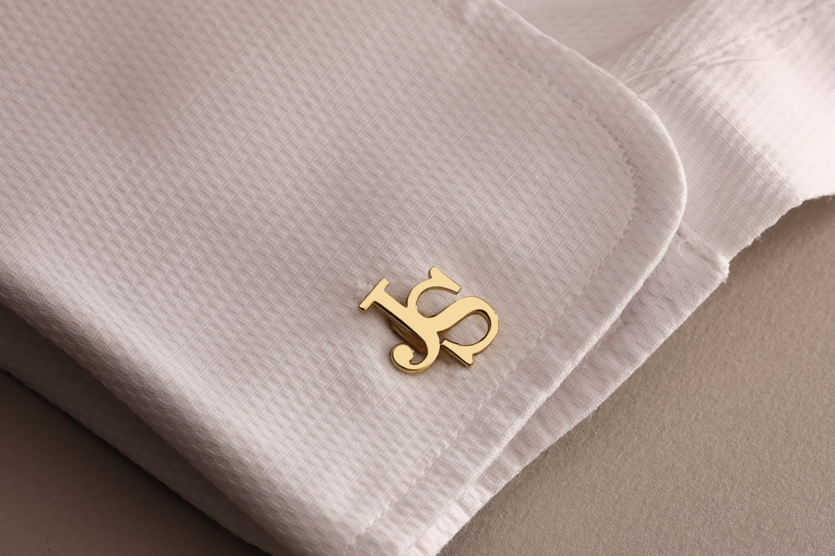 Personalized initial cufflinks in sterling silver with custom engraving – groomsmen & Father's Day gift by NY Jewellery