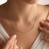 Persian & Farsi Two Name Necklace | 14k Gold & 925 Sterling Silver