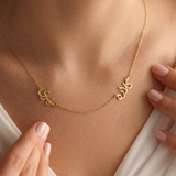 Persian & Farsi Two Name Necklace | 14k Gold & 925 Sterling Silver