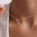 Sympathy necklace with birthstone