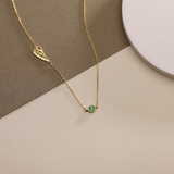 Personalized Angel Wing Memorial Necklace with Birthstone - Sterling Silver