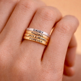 Personalised Name Engraved Band Ring | 14k Gold & 925 Sterling Silver