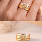 Personalised Name Engraved Band Ring | 14k Gold & 925 Sterling Silver