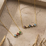 Personalized 925 Sterling Silver Family Birthstone Necklace