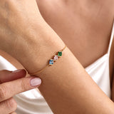 Personalised Birthstone Bracelet | Gift for Mum | 925 Silver & 14K Gold
