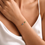 Personalised Birthstone Bracelet | Gift for Mum | 925 Silver & 14K Gold