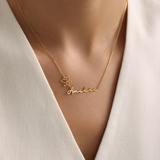 Personalised Name Necklace with Birth Flower