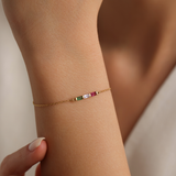 Custom Baguette Birthstone Bracelet - Sterling Silver