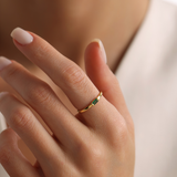 Personalized Baguette Birthstone Ring - Sterling Silver