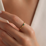 Personalized Baguette Birthstone Ring - Sterling Silver