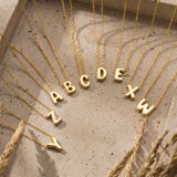 Personalised Bubble Letter Name Necklace | 925 Silver & 14K Gold