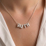 Personalised Bubble Letter Name Necklace | 925 Silver & 14K Gold