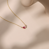 Custom Heart Birthstone Necklace - Sterling Silver