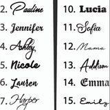 Custom font styles available for personalized multiple name necklace
