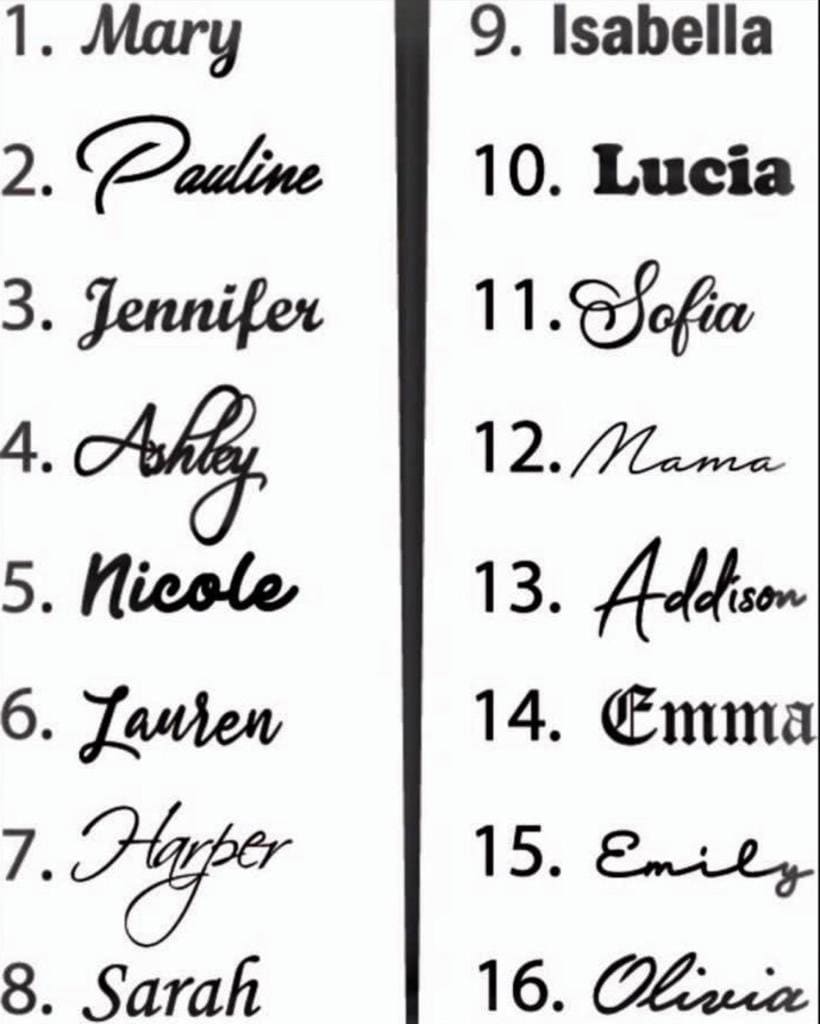 Custom font styles available for personalized multiple name necklace
