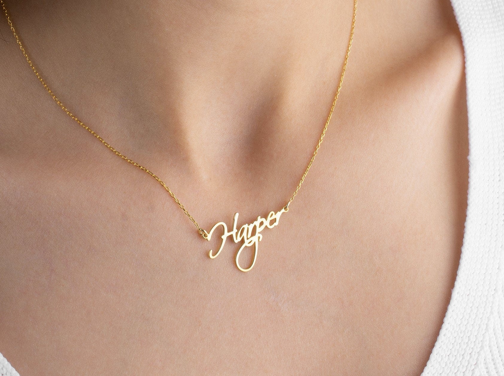 Name Necklace with Birthstone, Custom Nameplate Necklace, Gold Name Necklace, Birthstone Name Jewellery, Personalised Mother Necklace