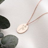 Personalised Birth Month Necklace, Holly Berry December Necklace, Silver Birth Flower Necklace with Birthstone, Daughter Birthday Gift