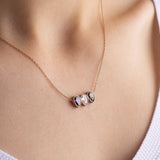 Family Birthstone Necklace, Dainty November - October Birthstone, Personalised Crystal Pendant, Anniversary, New Mom, Mother of Bride Gift