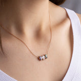 Family Birthstone Necklace, Dainty November - October Birthstone, Personalised Crystal Pendant, Anniversary, New Mom, Mother of Bride Gift