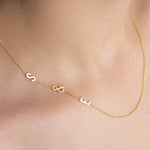 Sideway Evil Eye Necklace, Tiny Letter Pendant Gold, Initial Name Necklace Silver, Mother's Day Gift, New Mom, Baby, Birthday, Grandma Gift