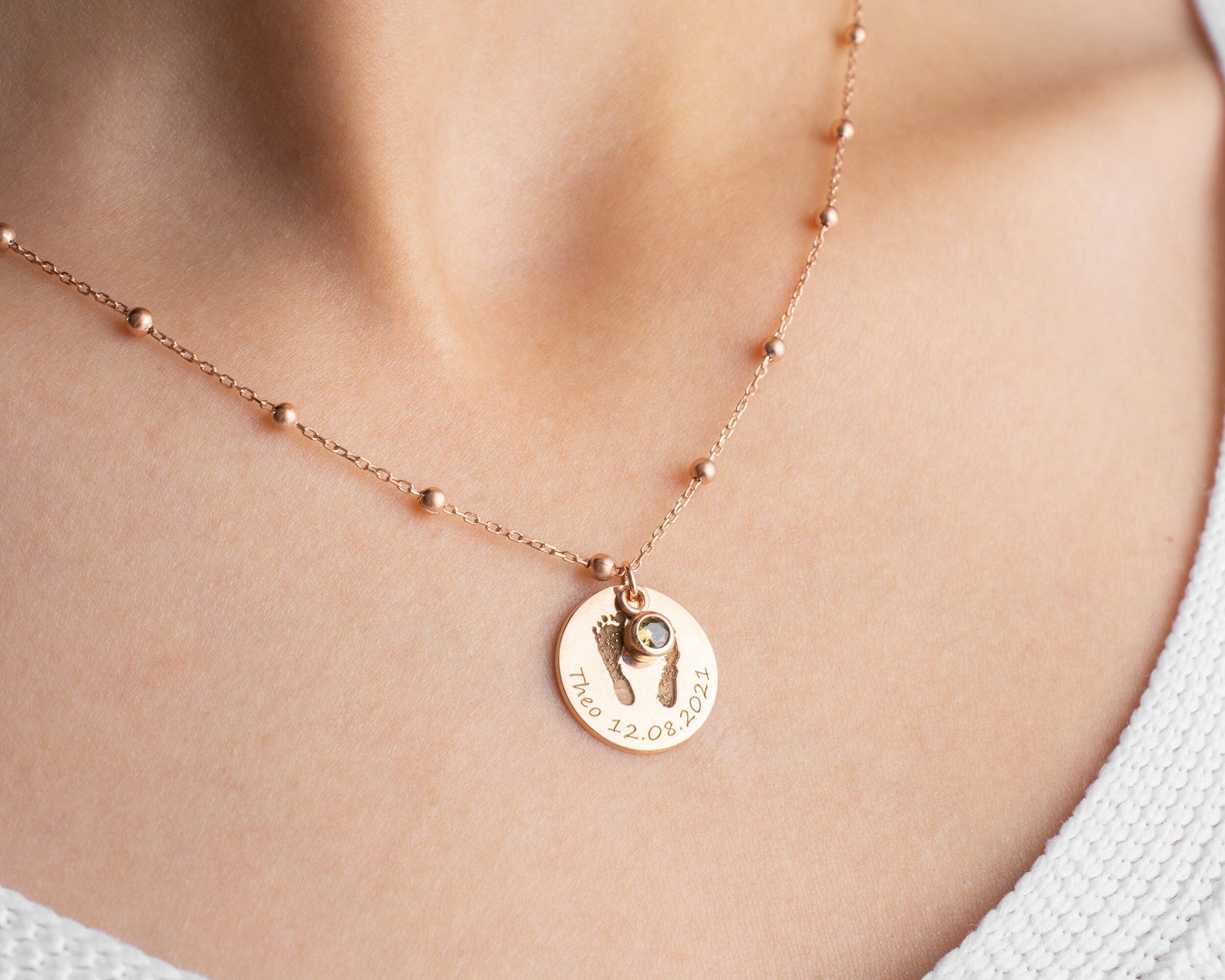 Baby Footprint Necklace, Actual Baby Handprint Necklace, Baby Loss Keepsake, Miscarriage, Angel Baby Memorial, Still Born Gift - C1