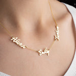 Two Name Necklace, Double Name Necklace, Three Name Jewellery, Multiple Name Necklace, Gold Name Necklace, Mother Necklace, Mama Necklace