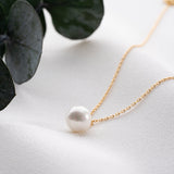 Dainty Pearl Necklace, Single Pearl Necklace, Sterling Silver White Pearl Pendant, Bridal Shower, Bride, Bridesmaid, Wedding, New Mom Gift