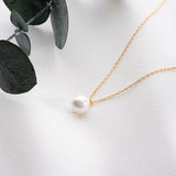 Dainty Pearl Necklace, Single Pearl Necklace, Sterling Silver White Pearl Pendant, Bridal Shower, Bride, Bridesmaid, Wedding, New Mom Gift