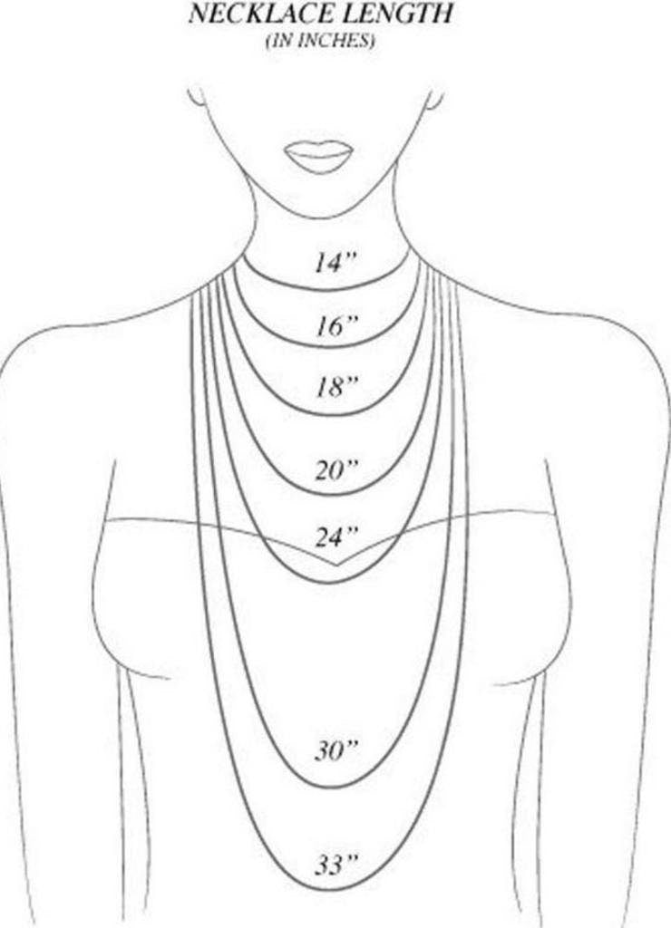 Chain length size guide for adjustable multiple name necklace
