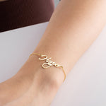 Personalised Name Bracelet, Silver Nameplate Bracelet, Custom Gold Name Jewellery, Christmas, Mother, New Mum, Bridesmaid, Teenage Girl Gift