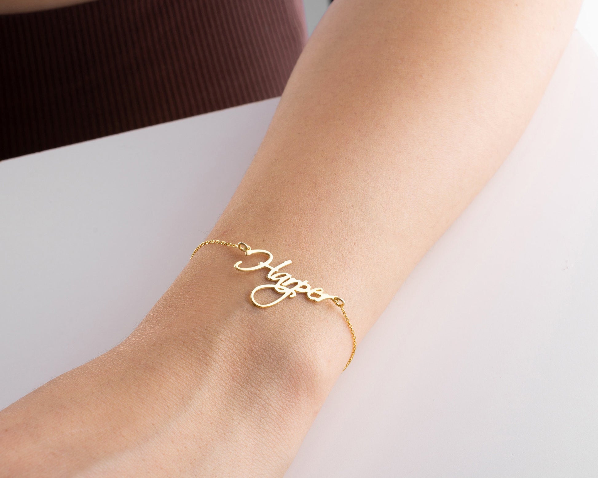 Personalised Name Bracelet, Silver Nameplate Bracelet, Custom Gold Name Jewellery, Christmas, Mother, New Mum, Bridesmaid, Teenage Girl Gift