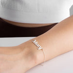 Personalised Name Bracelet, Silver Nameplate Bracelet, Custom Gold Name Jewellery, Christmas, Mother, New Mum, Bridesmaid, Teenage Girl Gift