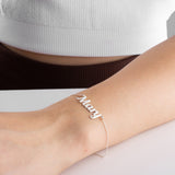 Personalised Name Bracelet, Silver Nameplate Bracelet, Custom Gold Name Jewellery, Christmas, Mother, New Mum, Bridesmaid, Teenage Girl Gift