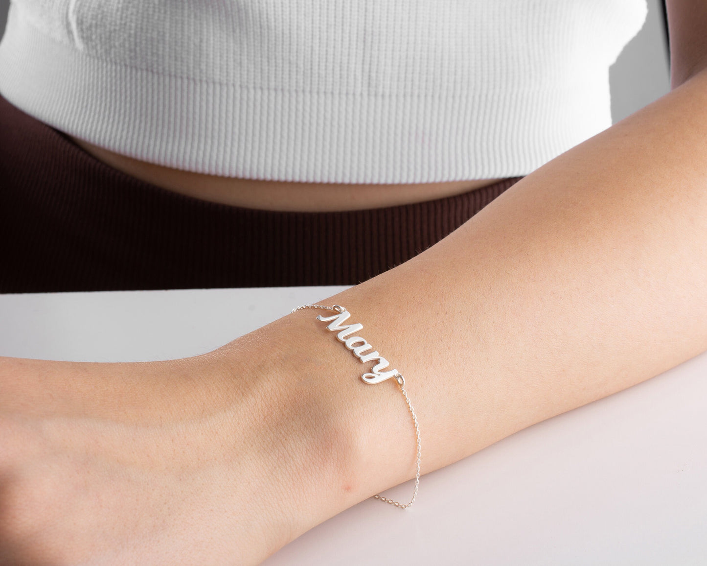 Personalised Name Bracelet, Silver Nameplate Bracelet, Custom Gold Name Jewellery, Christmas, Mother, New Mum, Bridesmaid, Teenage Girl Gift