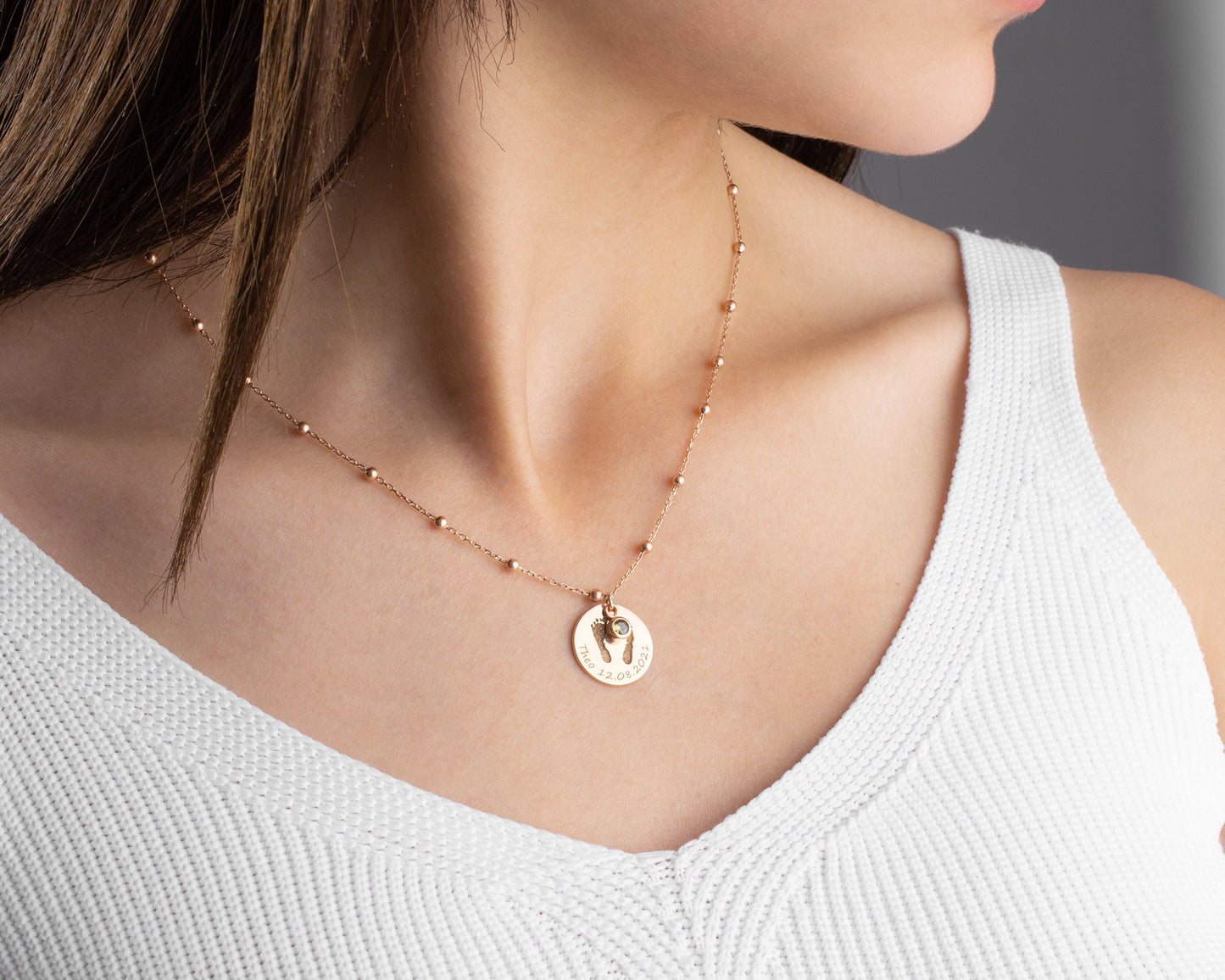 Baby Footprint Necklace, Actual Baby Handprint Necklace, Baby Loss Keepsake, Miscarriage, Angel Baby Memorial, Still Born Gift - C1