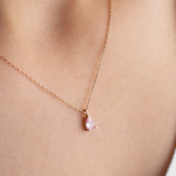 February Birthstone Necklace, Amethyst Birthstone Necklace, February Birthday Gift for Women, Teardrop Birthstone Pendant, Mothers Day Gift