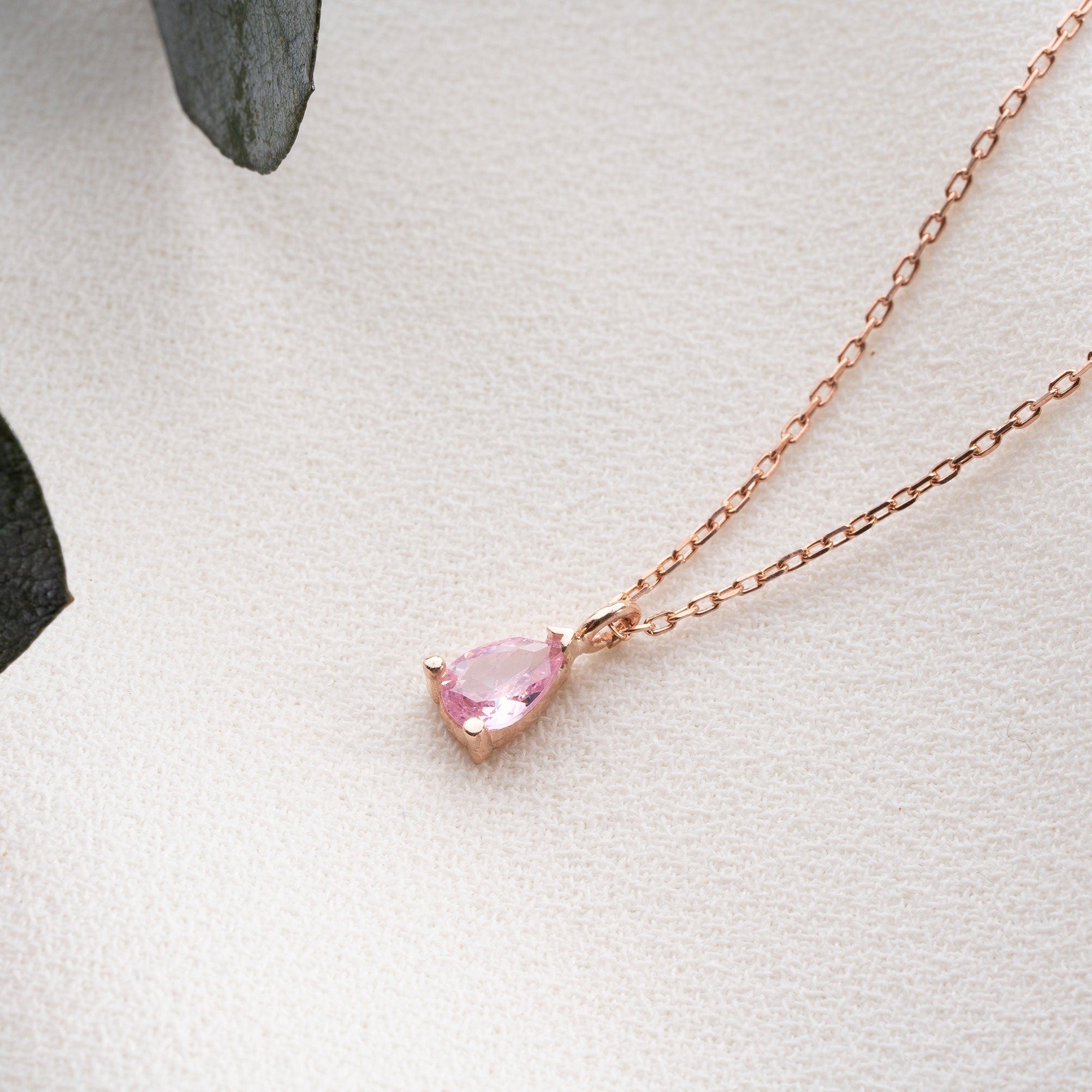 February Birthstone Necklace, Amethyst Birthstone Necklace, February Birthday Gift for Women, Teardrop Birthstone Pendant, Mothers Day Gift