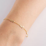 Dainty Initial Bracelet, Personalised Letter Bracelet with Birthstone, Gold Initial Bracelet, Bridesmaid Bracelet, Mother Birthday Gift