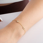 Custom Initial Bracelet, Dainty Pave Initial Bracelet, Tiny Diamond Letter Jewellery, Mother's Day, Women Birthday, Bride, Bridesmaid Gift