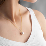 Dainty Pearl Necklace, Single Pearl Necklace, Sterling Silver White Pearl Pendant, Bridal Shower, Bride, Bridesmaid, Wedding, New Mom Gift