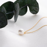 Dainty Pearl Necklace, Single Pearl Necklace, Sterling Silver White Pearl Pendant, Bridal Shower, Bride, Bridesmaid, Wedding, New Mom Gift