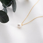 Dainty Pearl Necklace, Single Pearl Necklace, Sterling Silver White Pearl Pendant, Bridal Shower, Bride, Bridesmaid, Wedding, New Mom Gift
