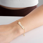 Personalised Name Bracelet, Silver Nameplate Bracelet, Custom Gold Name Jewellery, Christmas, Mother, New Mum, Bridesmaid, Teenage Girl Gift