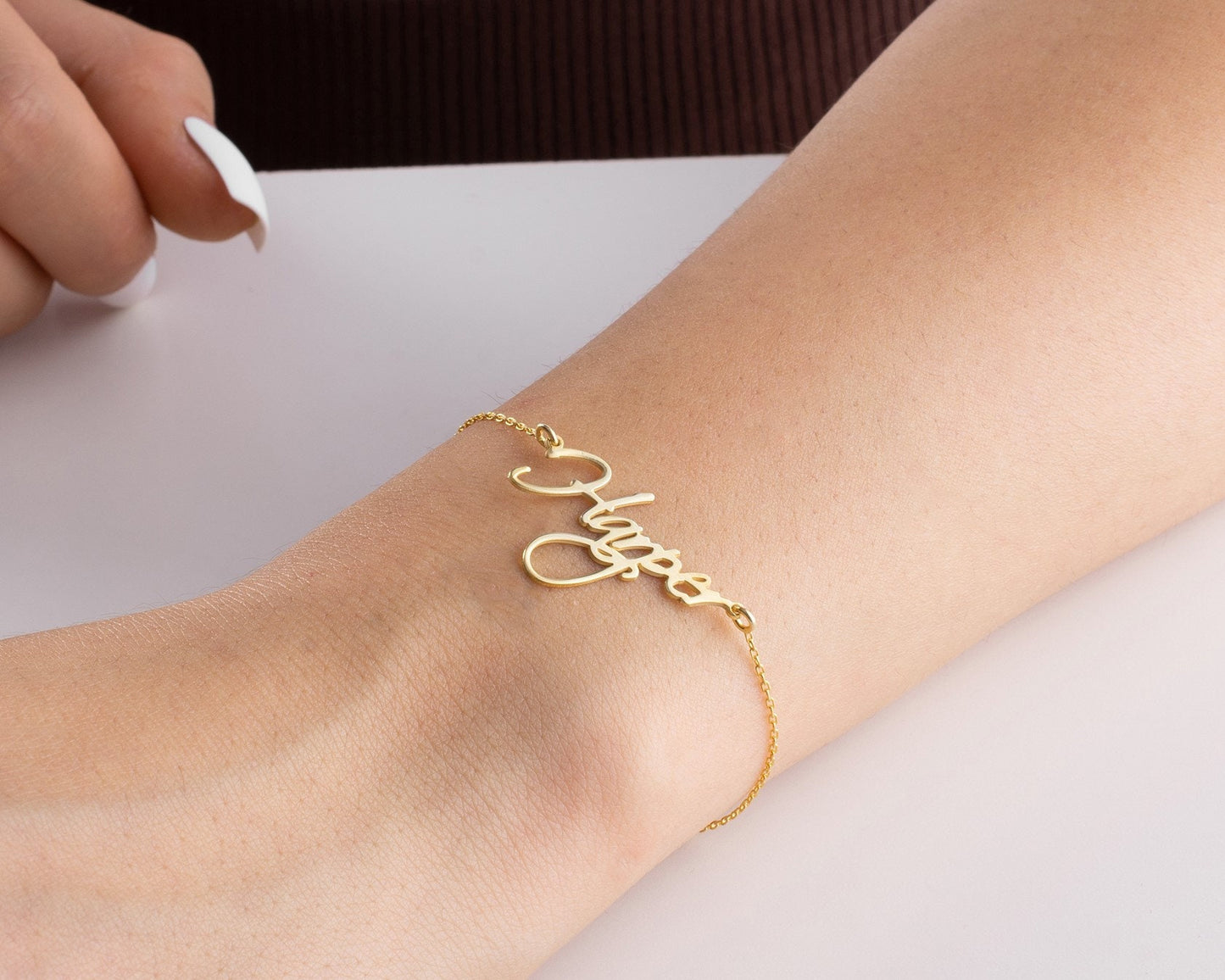 Personalised Name Bracelet, Silver Nameplate Bracelet, Custom Gold Name Jewellery, Christmas, Mother, New Mum, Bridesmaid, Teenage Girl Gift