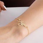 Personalised Name Bracelet, Silver Nameplate Bracelet, Custom Gold Name Jewellery, Christmas, Mother, New Mum, Bridesmaid, Teenage Girl Gift