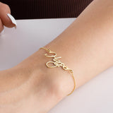 Personalised Name Bracelet, Silver Nameplate Bracelet, Custom Gold Name Jewellery, Christmas, Mother, New Mum, Bridesmaid, Teenage Girl Gift