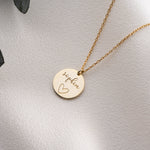 Personalised Disc Name Necklace with Birthstone, Dainty Name Pendant, Engraved Initial Necklace, Teenage Girl Birthday Gift, Mother Day Gift