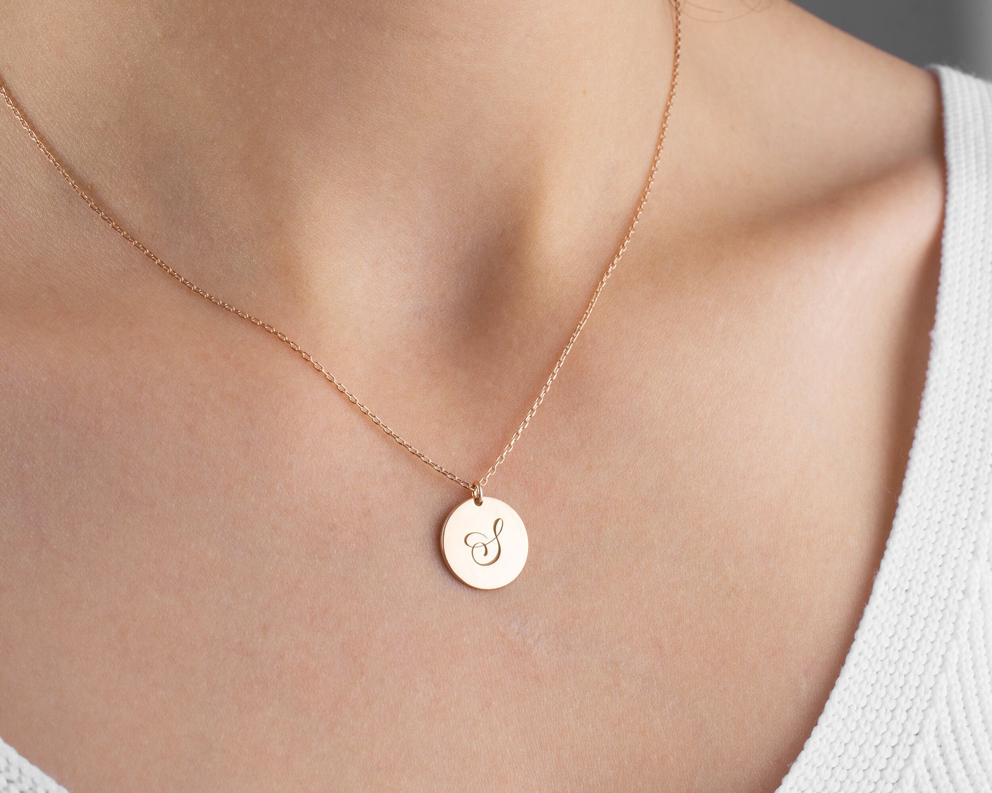 Initial Birthstone Necklace, Gold Initial Disc Necklace, Birthstone Letter Pendant, Christmas, Teenage Girl, Daughter, Personalised Mom Gift