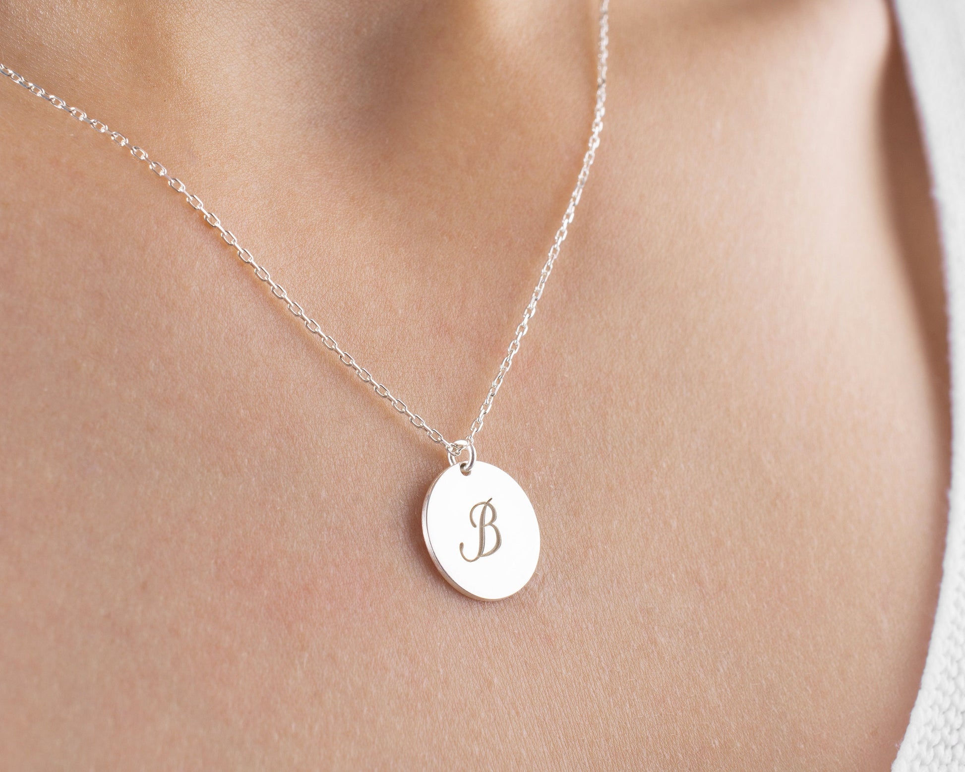 Initial Birthstone Necklace, Gold Initial Disc Necklace, Birthstone Letter Pendant, Christmas, Teenage Girl, Daughter, Personalised Mom Gift