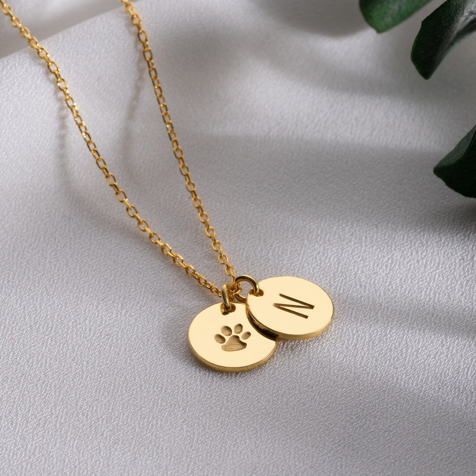 Personalised Double Initial Necklace, 2 Initial Disc Necklace, Couple Name Necklace, Dainty Letter Pendant, Mothers Day Gift